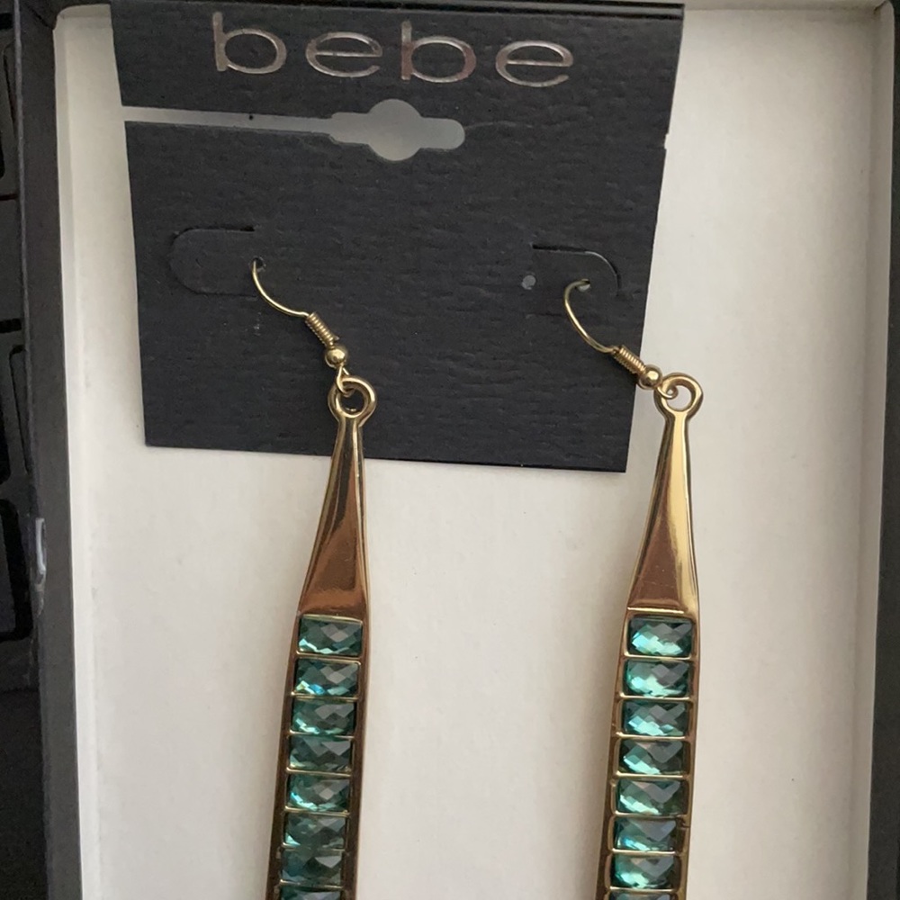 Long Dangling with Stone Earrings - Picture 3 of 6